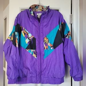 Bocoo nylon purple Track jacket windbreaker vintage size‎ large